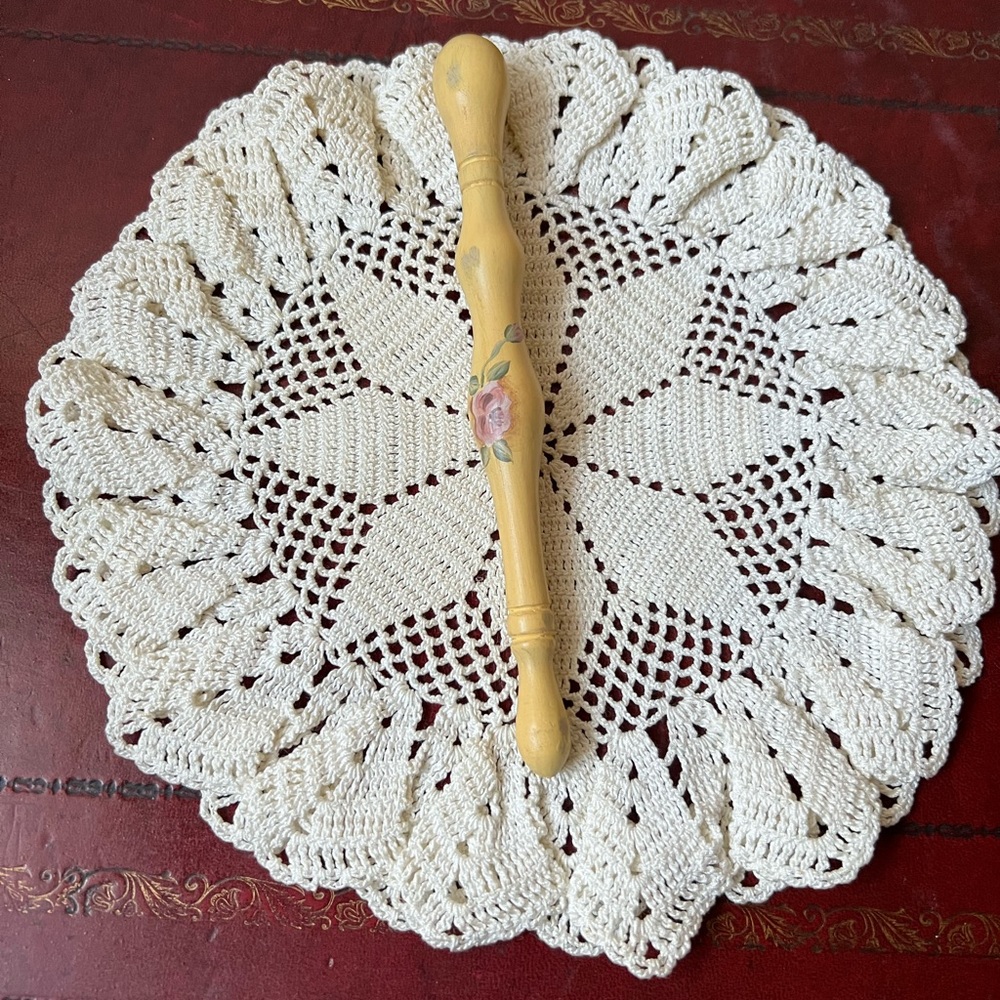 Vintage Darning Eggs With Handle, Hand Painted.